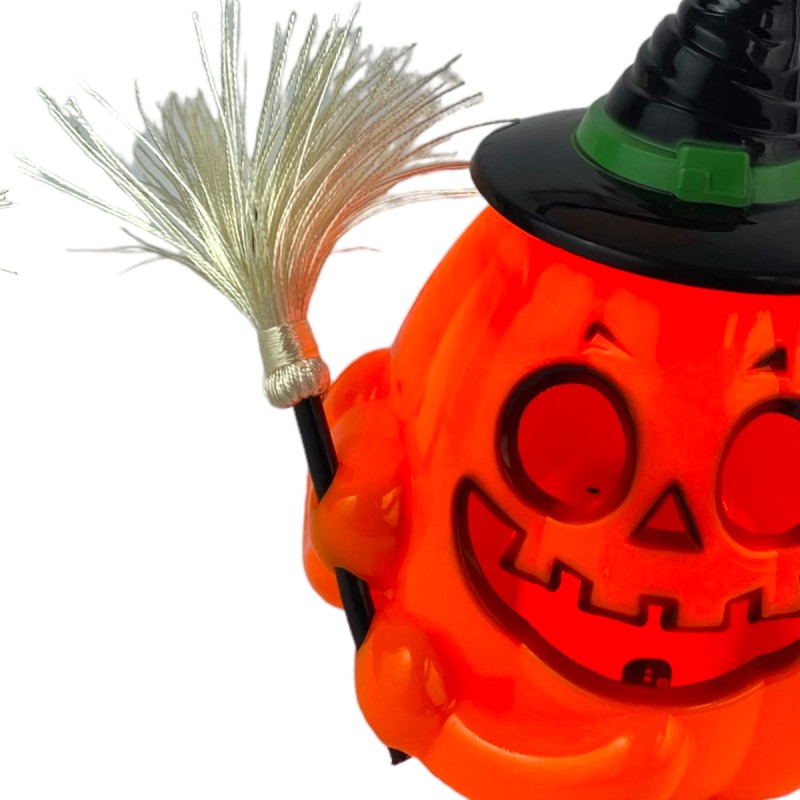 Dynia lampa Lampion z miotłą różdżka Halloween