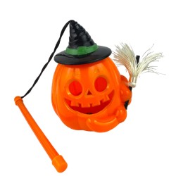 Dynia lampa Lampion z miotłą różdżka Halloween