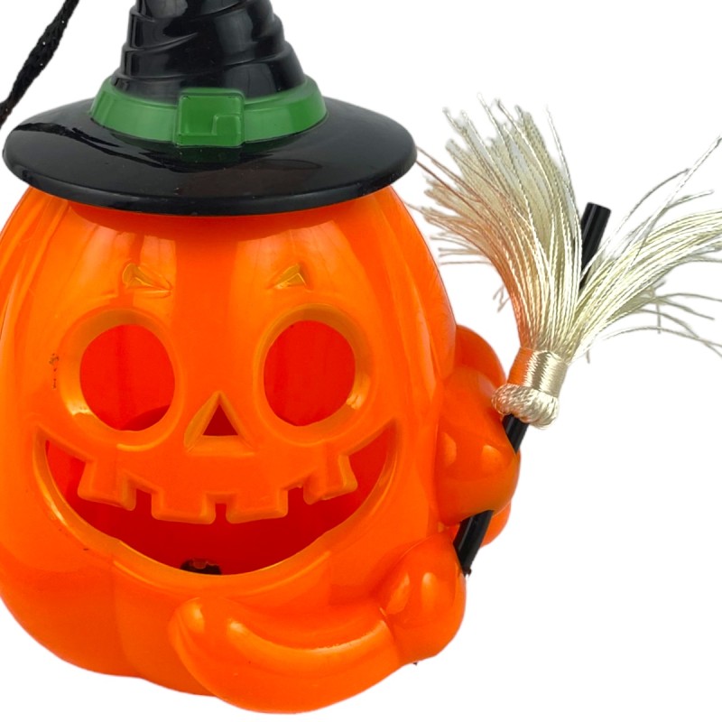 Dynia lampa Lampion z miotłą różdżka Halloween