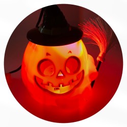 Dynia lampa Lampion z miotłą różdżka Halloween