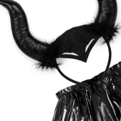 Strój Czarny Maleficent Diabolina Demon opaska spódniczka