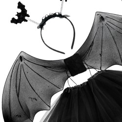 Zestaw halloween z opaską nietoperz 4 elementy
