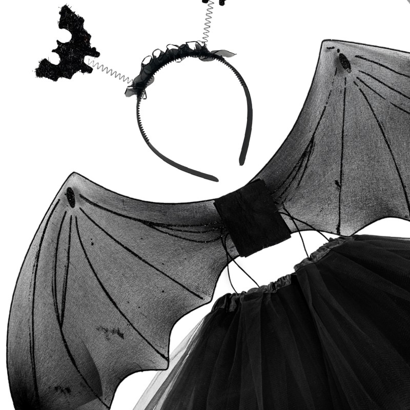 Zestaw halloween z opaską nietoperz 4 elementy