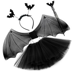 Zestaw halloween z opaską nietoperz 4 elementy