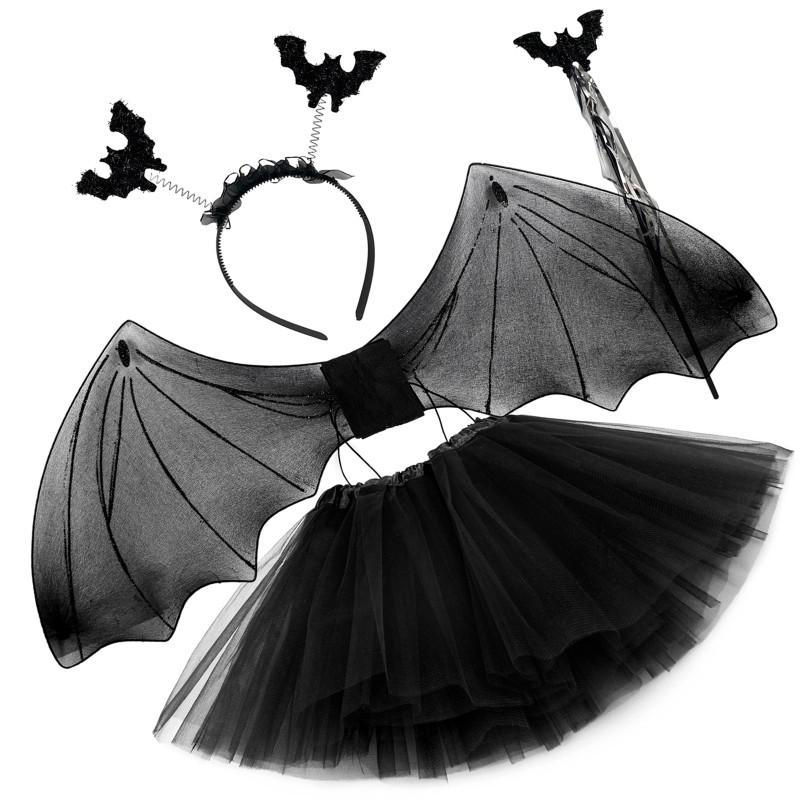 Zestaw halloween z opaską nietoperz 4 elementy