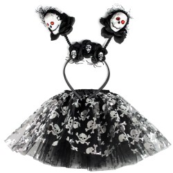 Zestaw halloween czaszki opaska tutu