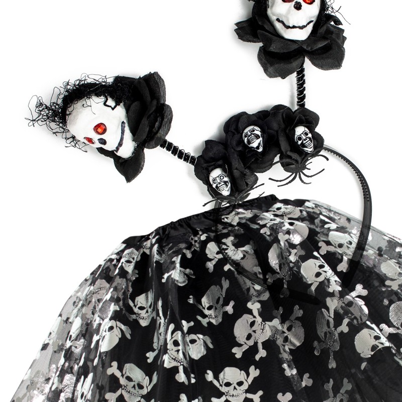 Zestaw halloween czaszki opaska tutu