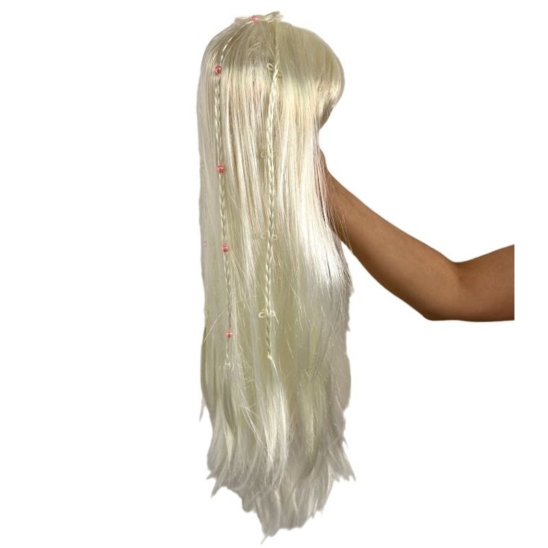 Peruka Biała długie włosy
