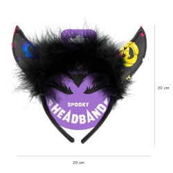 Opaska Halloween Rogi świecące 20x20cm