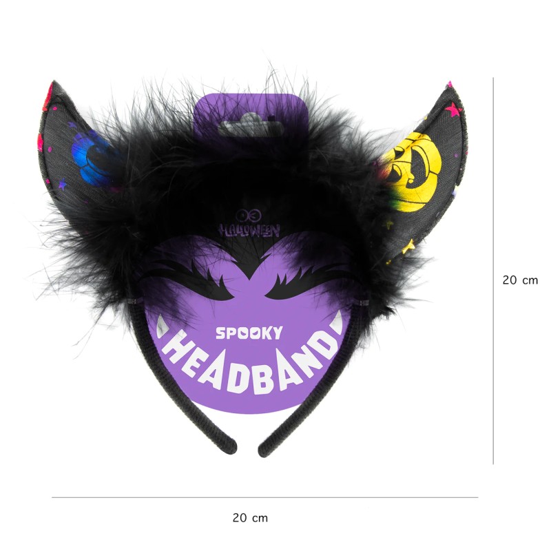 Opaska Halloween Rogi świecące 20x20cm