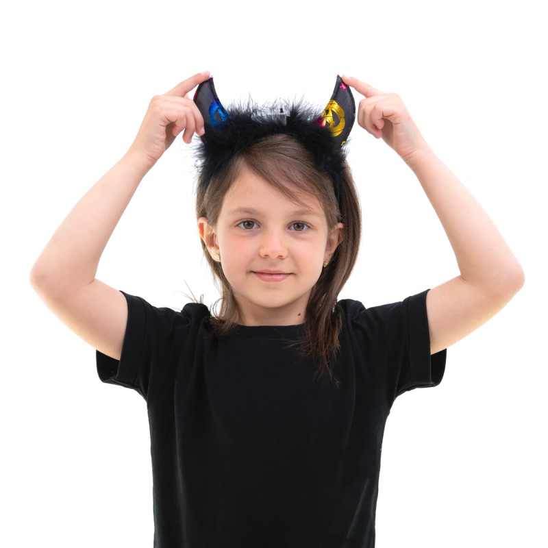 Opaska Halloween Rogi świecące 20x20cm