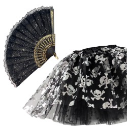 Strój Halloween kościotrup Nietoperze demoniczna meksykanka