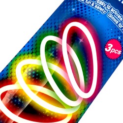 Bransoletki świecące GLOW 3 szt. fluorescencyjne patyczki