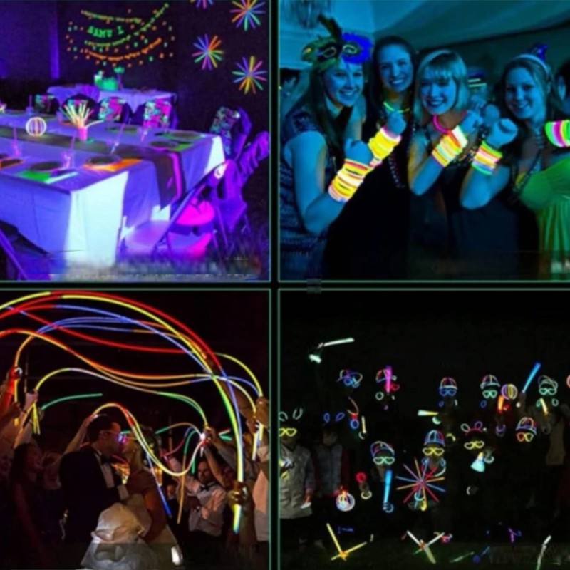 Bransoletki świecące GLOW 3 szt. fluorescencyjne patyczki