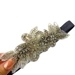 Opaska biżuteryjna koraliki kwiat lata 40