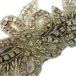 Opaska biżuteryjna koraliki kwiat lata 40