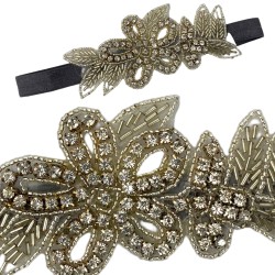 Opaska biżuteryjna koraliki kwiat lata 40