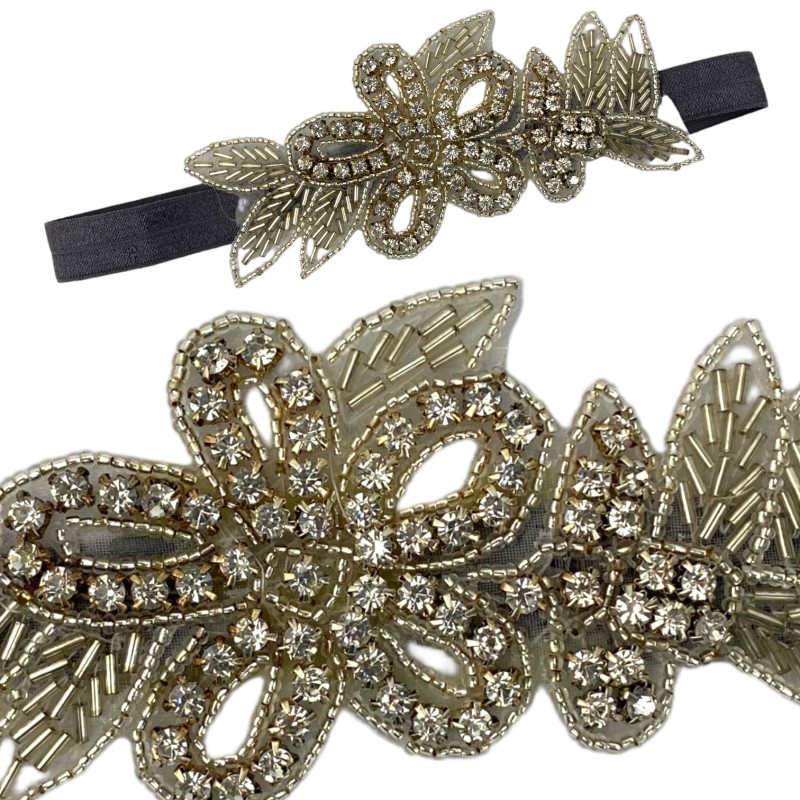 Opaska biżuteryjna koraliki kwiat lata 40