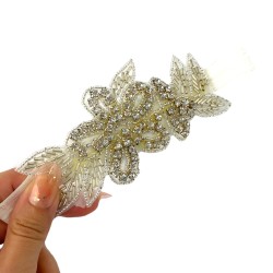 Opaska biżuteryjna koraliki kwiat lata 40