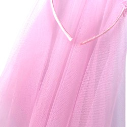 Opaska welon kocie uszy koronka różowy toul