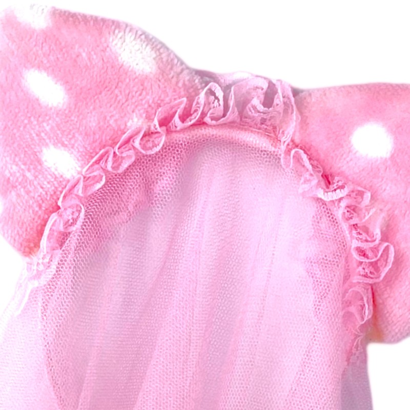 Opaska welon kocie uszy koronka różowy toul