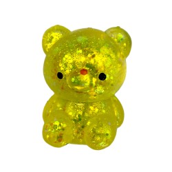 Miś gniotek kolorowy Gel brokatowy 6 cm