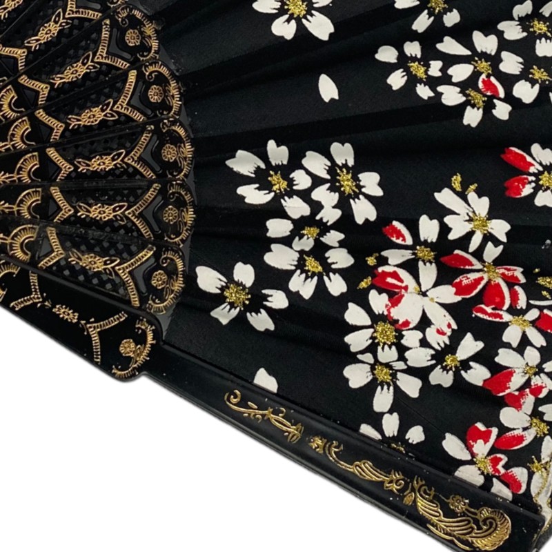 Wachlarz Flamenco czarno zloty