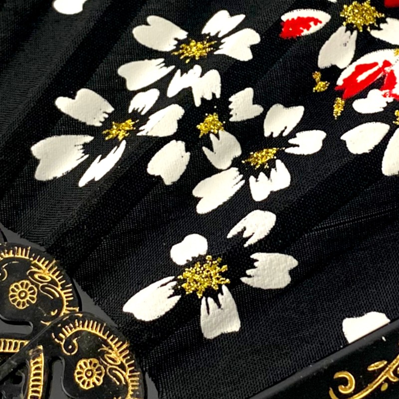 Wachlarz Flamenco czarno zloty