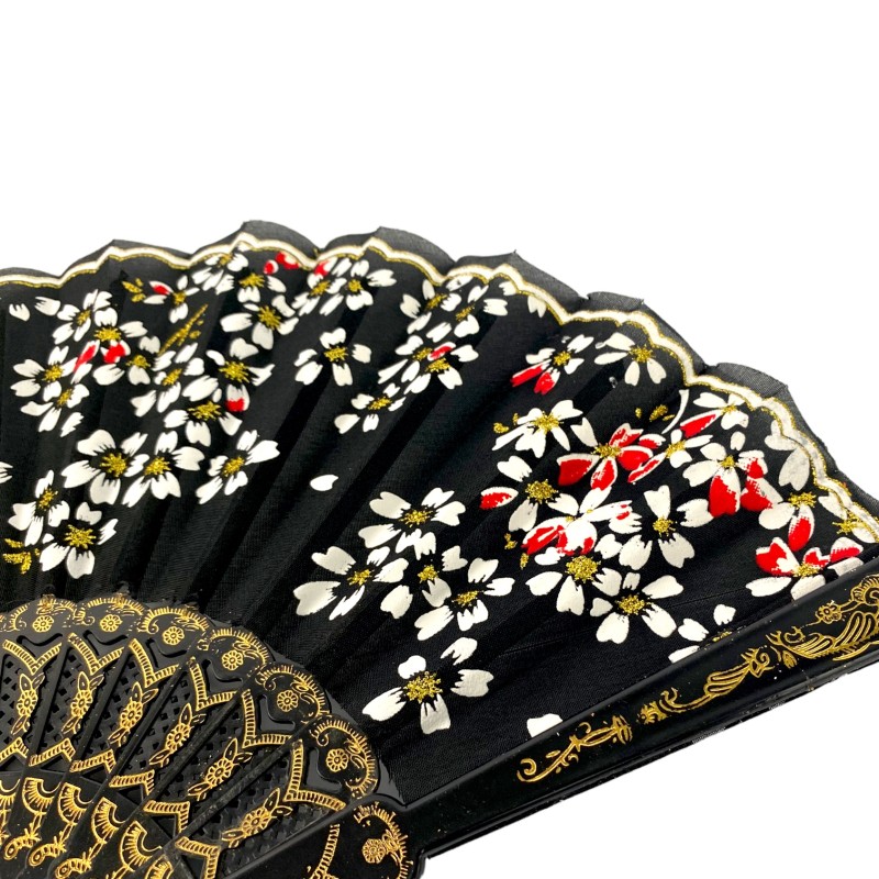 Wachlarz Flamenco czarno zloty