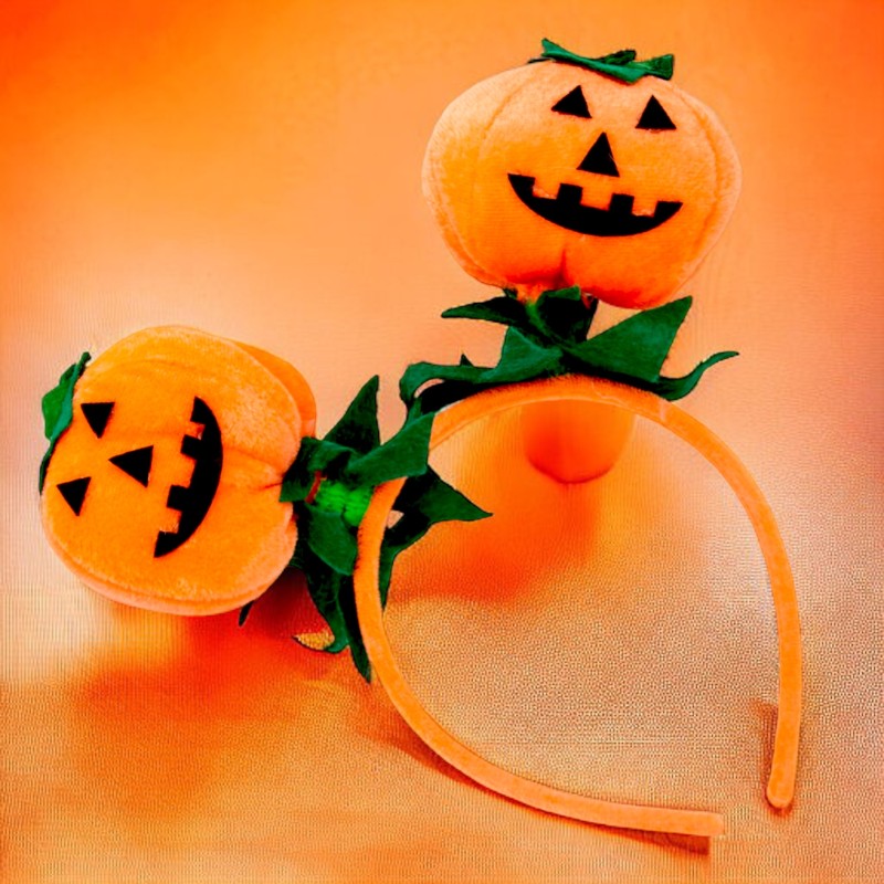 Strój Halloween Dynia pomarańczowa opaska