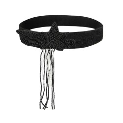 Opaska Lata 20 czarna koraliki