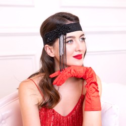 Opaska Lata 20 czarna koraliki