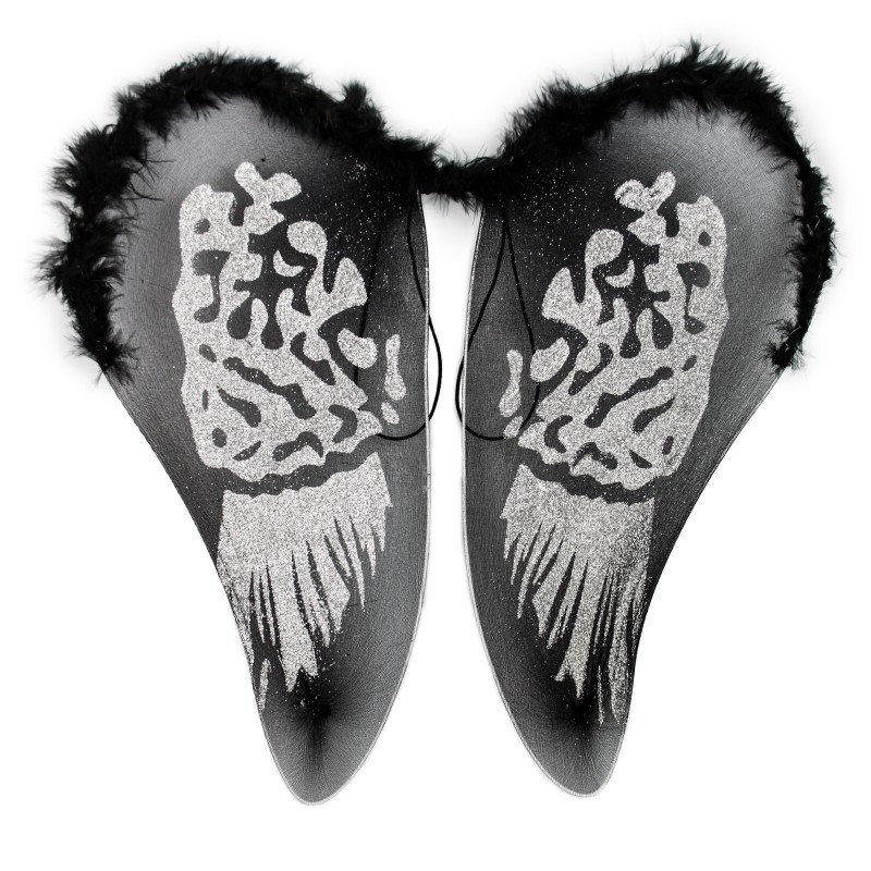 Zestaw Halloween czarne skrzydła czarne tutu Czarny Anioł