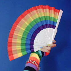 Wachlarz tęczowy Rainbow 23 cm 1 szt. Boland