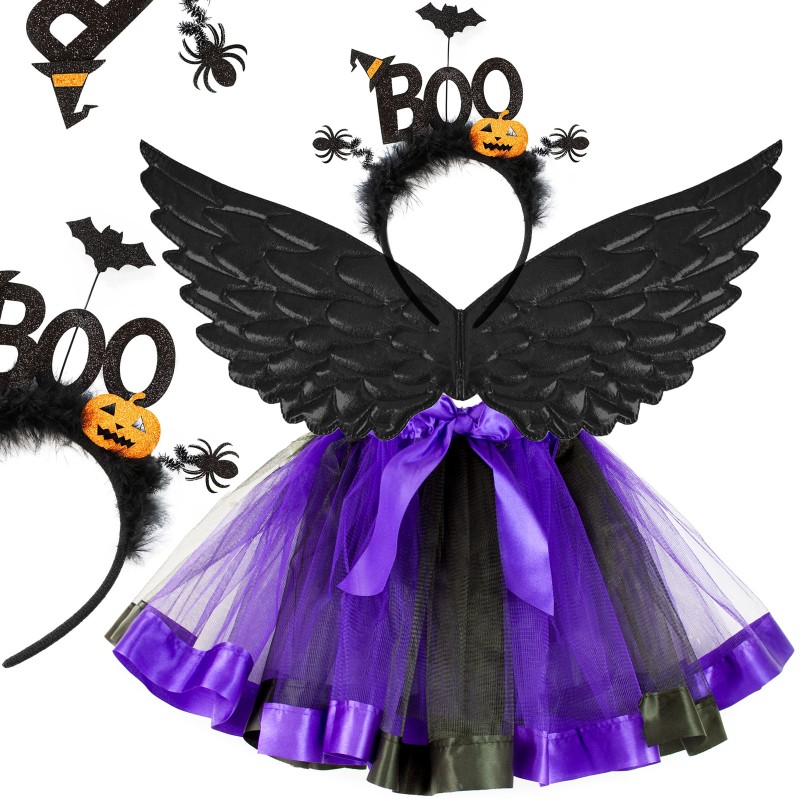 Halloween Boo pajęczarka nietoperz tutu skrzydełka