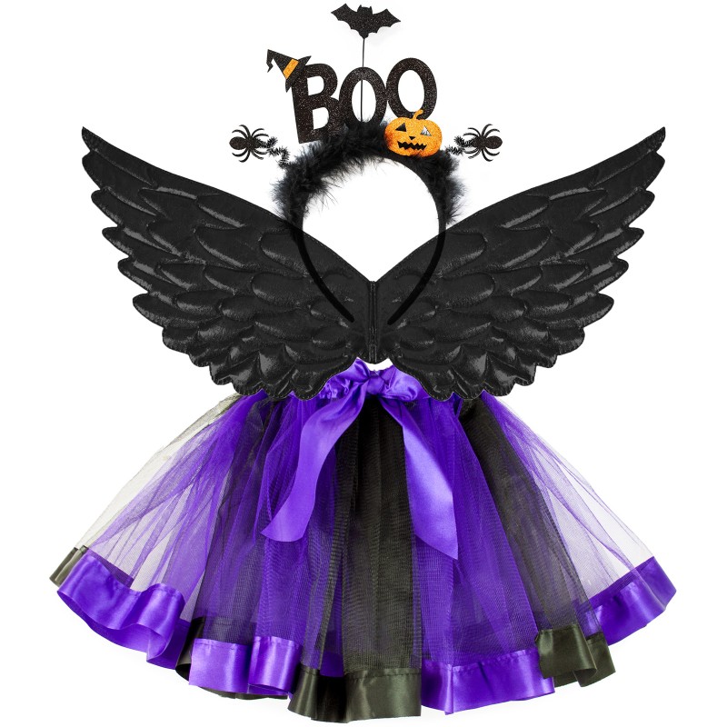 Halloween Boo pajęczarka nietoperz tutu skrzydełka