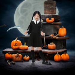 Sukienka Wednesday Addams Strój Cosplay Peruka Akcesoria