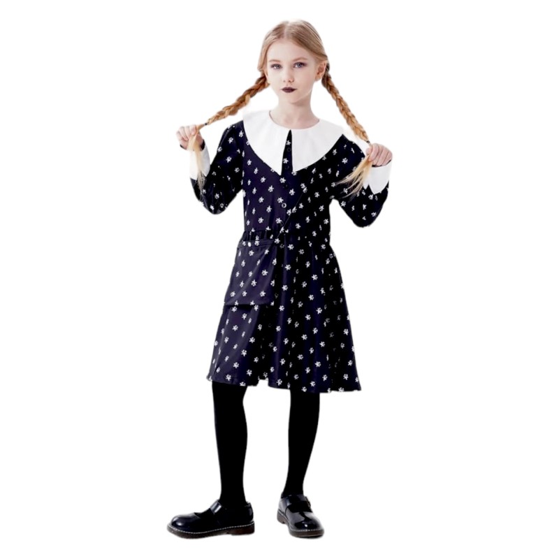 Wednesday Addams Strój Sukienka z torebką