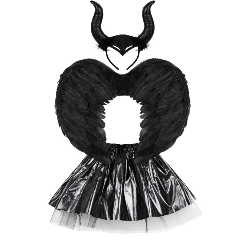Strój Demona Maleficent Diabolina Skrzydła rogi