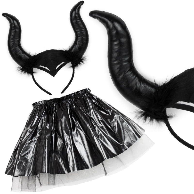 Strój Demona Maleficent Diabolina Skrzydła rogi