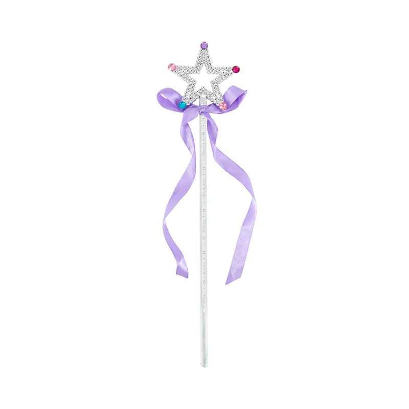 Różdżka Gwiazdka z klejnotami i fioletową wstążką