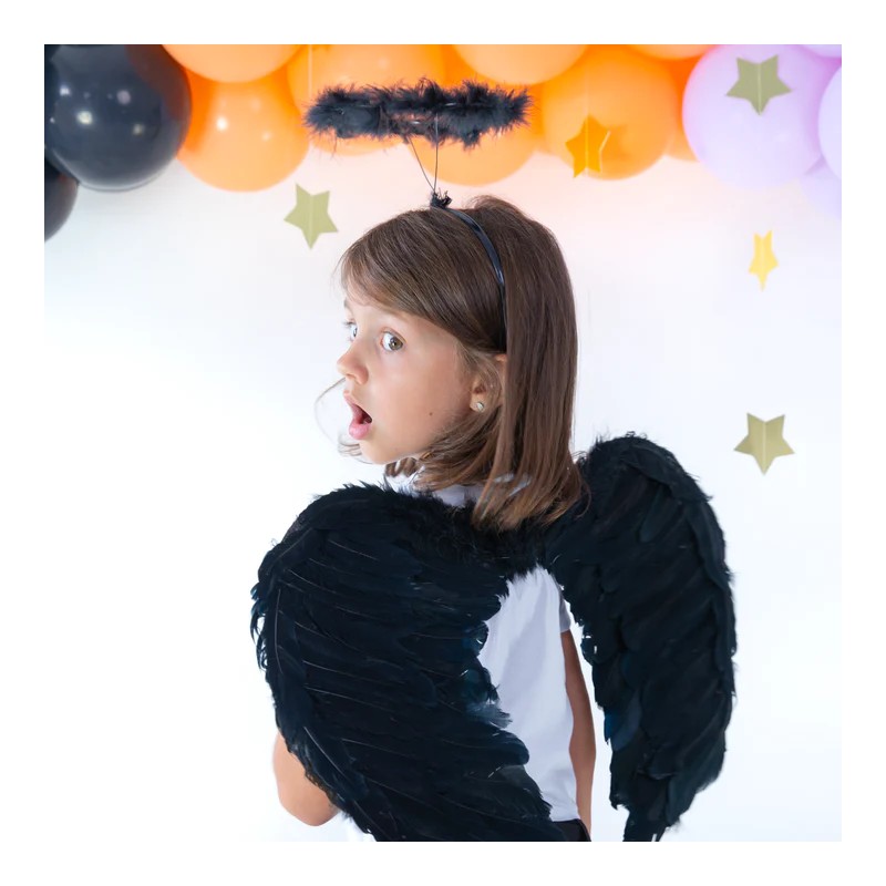 Opaska na głowę Aureola z piórek czarna