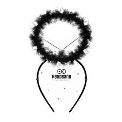 Opaska na głowę Aureola z piórek czarna