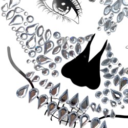 Maska Kryształowa Czaszka Szkieletor Kryształki Naklejki