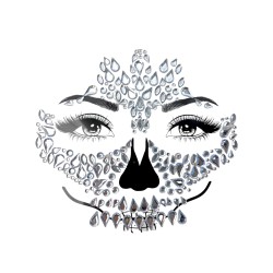 Maska Kryształowa Czaszka Szkieletor Kryształki Naklejki