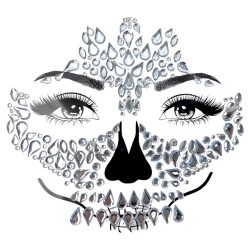 Maska Kryształowa Czaszka Szkieletor Kryształki Naklejki