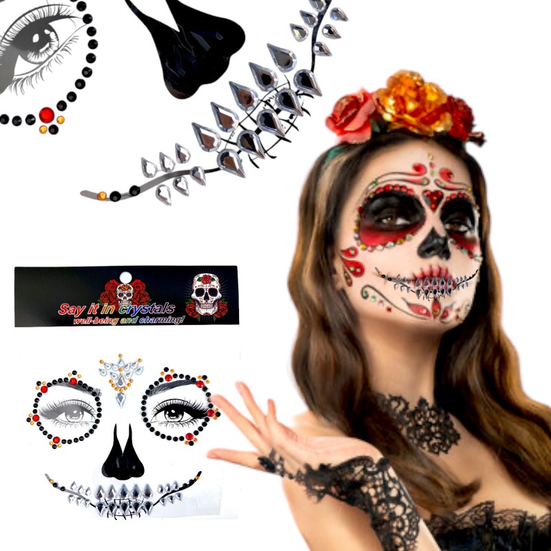 Naklejki kryształki Maska Kryształowa La Catrina