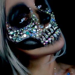 Maska Kryształowa Czaszka Szkieletor Kryształki Naklejki