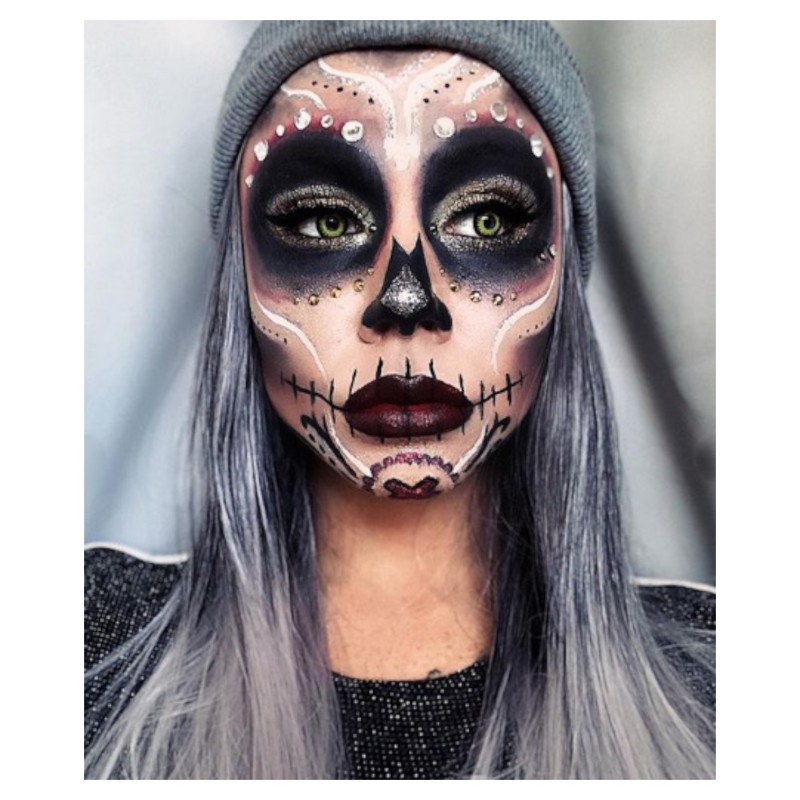 Maska Kryształowa Czaszka Szkieletor Kryształki Naklejki