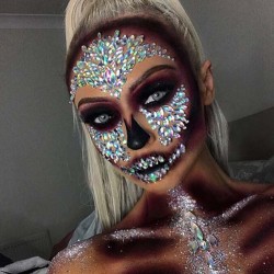 Maska Kryształowa Czaszka Szkieletor Kryształki Naklejki